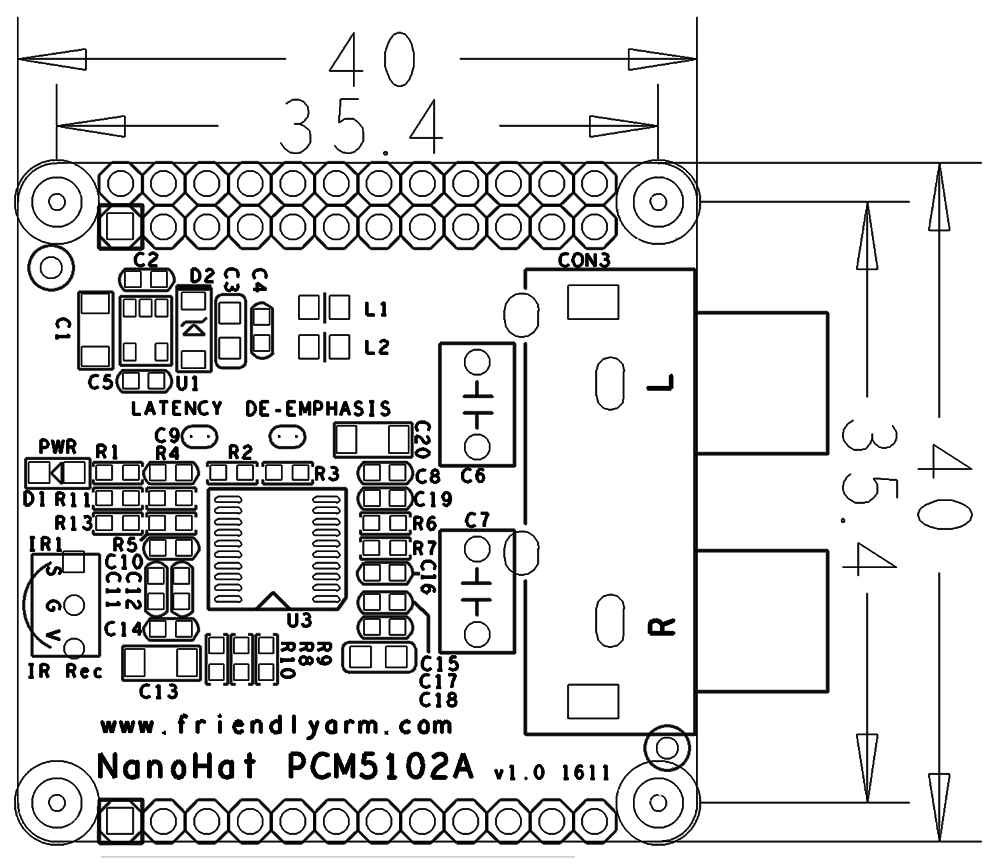 NanoHat PCM5102A-PCB
